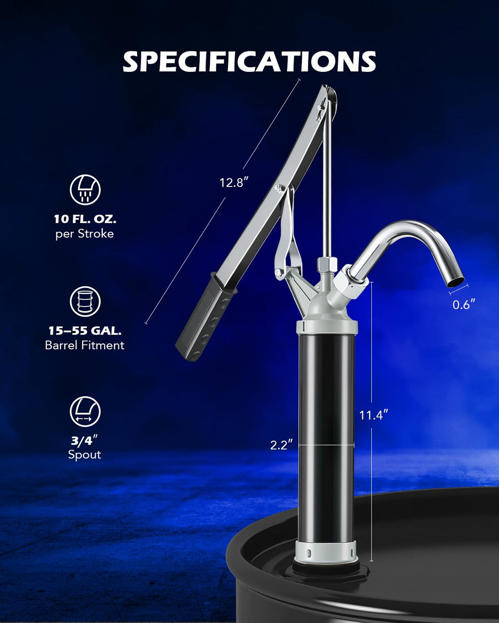 Orion Motor Tech wide 3/4 inch spout detail enabling steady, low-backpressure flow