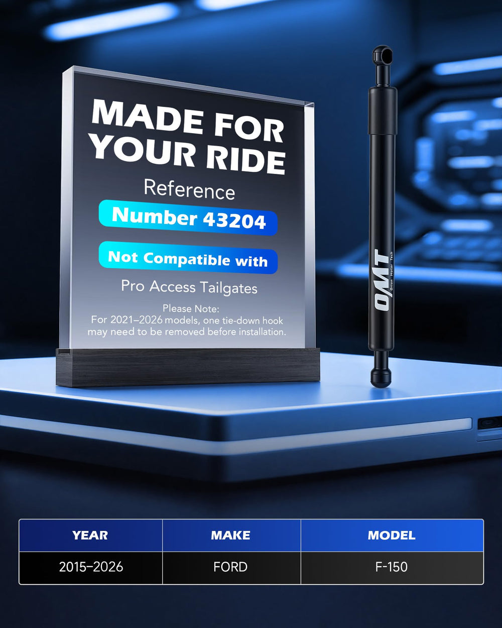 Orion Motor Tech tailgate assist mounted on Ford F150 demonstrating smoother operation