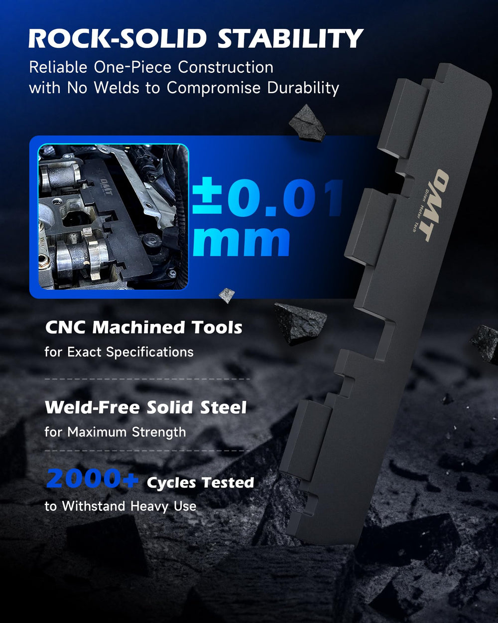 Orion Motor Tech timing pins with scale showing size variety for accurate locking