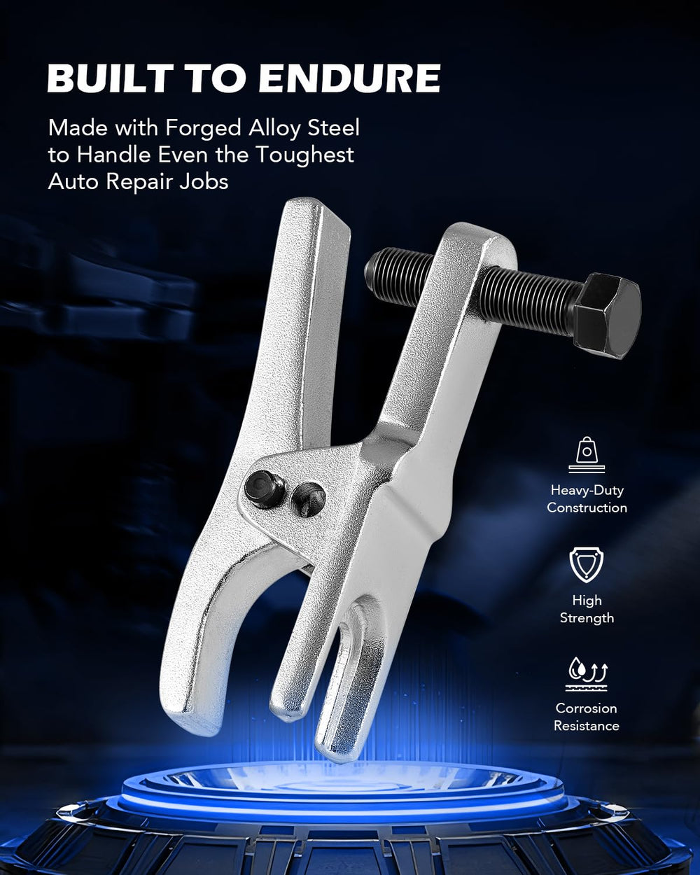 Orion Motor Tech tool in use on tie rod showing efficient removal capability