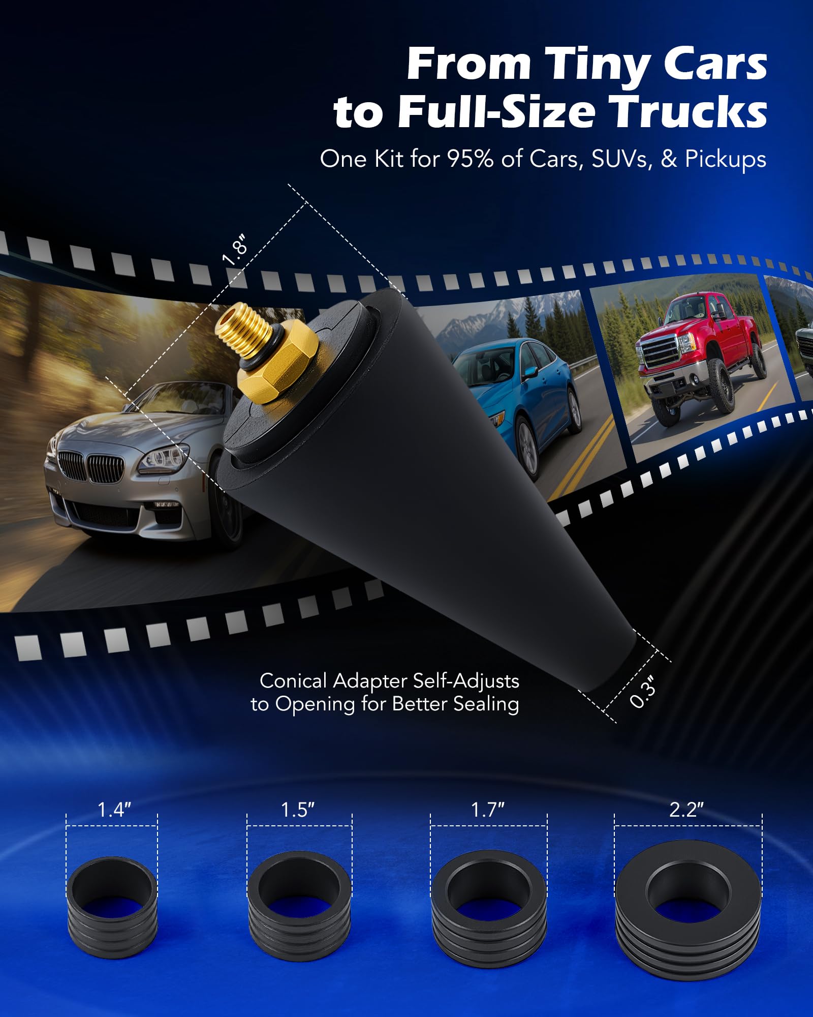 Orion Motor Tech clear refill hose showing coolant flow for mess-free fills