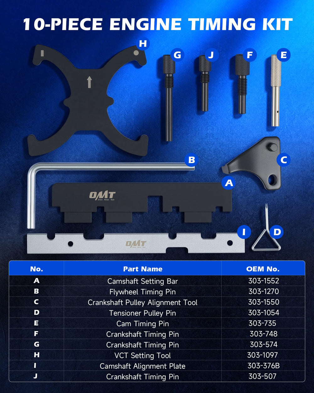 Orion Motor Tech VCT setting tool closeup showing precise fit and strength