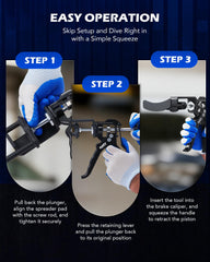 Orion Motor Tech handle and leverage mechanism demonstrating low-effort high-force compression