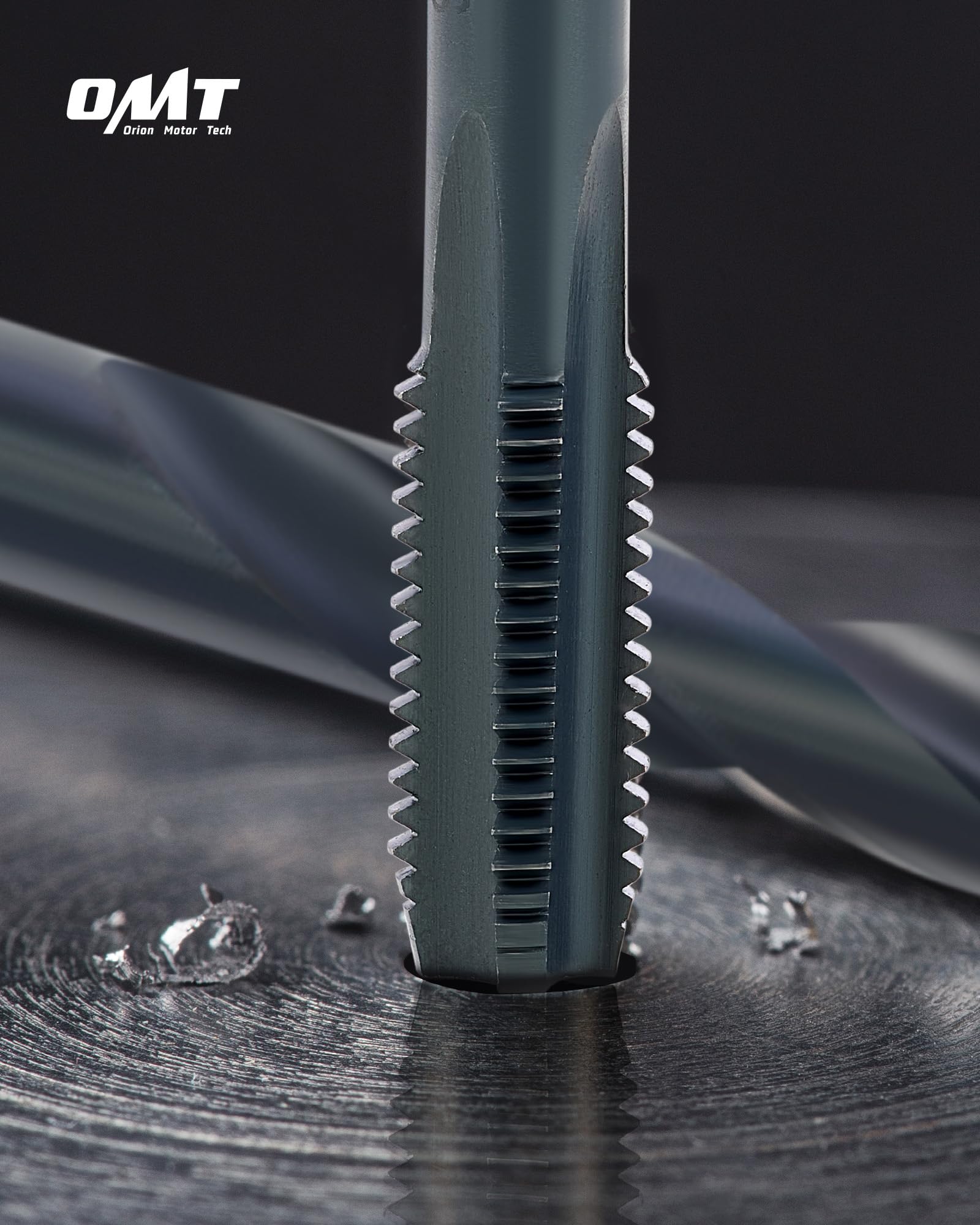 Orion Motor Tech close-up of 135° drill bits, precise hole cutting for reliable inserts