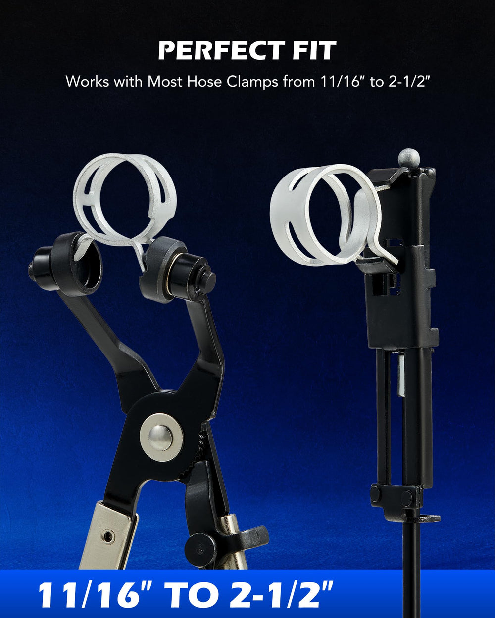 Orion Motor Tech flexible cable pliers detail reaching tight areas for easier clamp release
