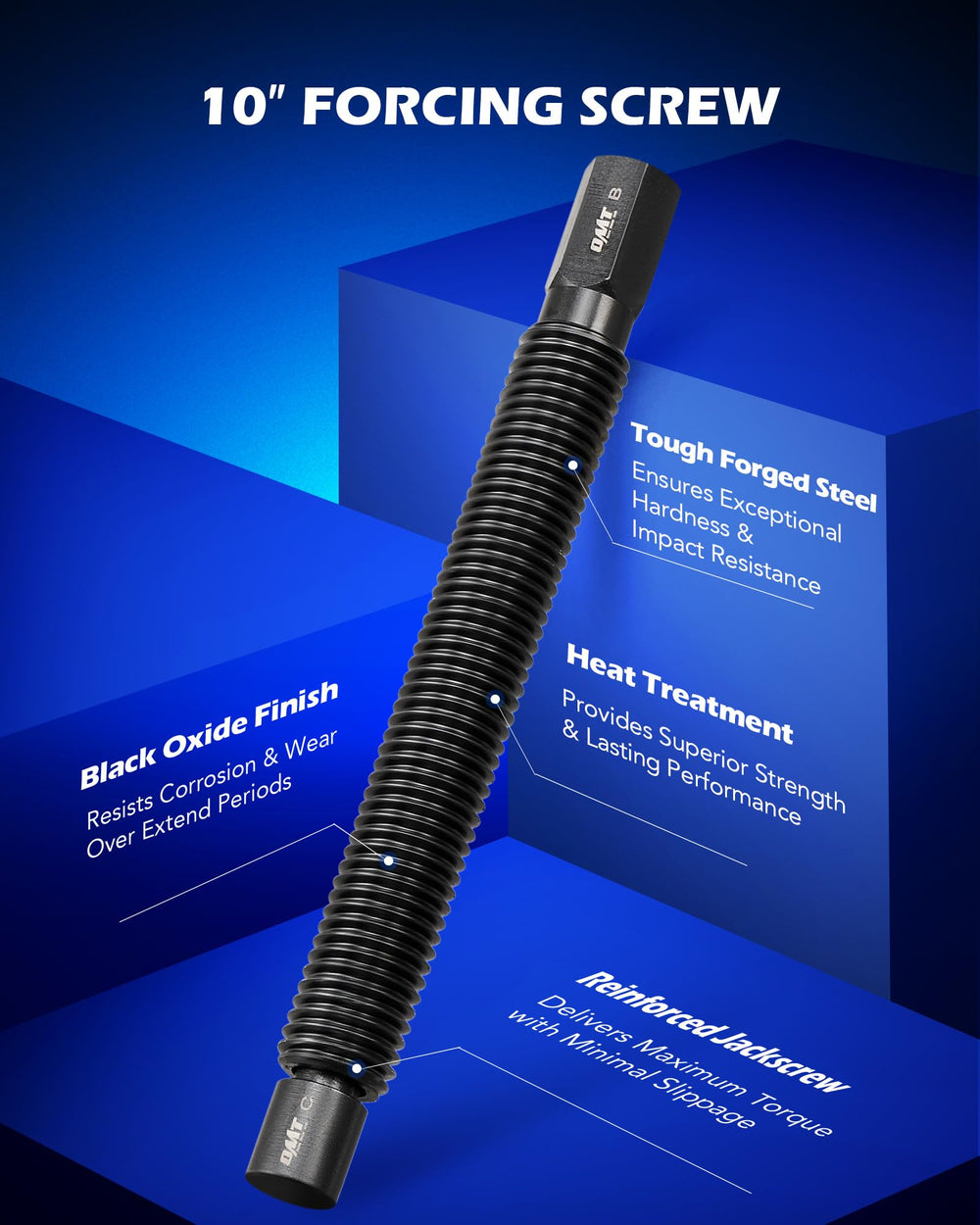 Orion Motor Tech forcing bolt and center rod detail for precise controlled pressing