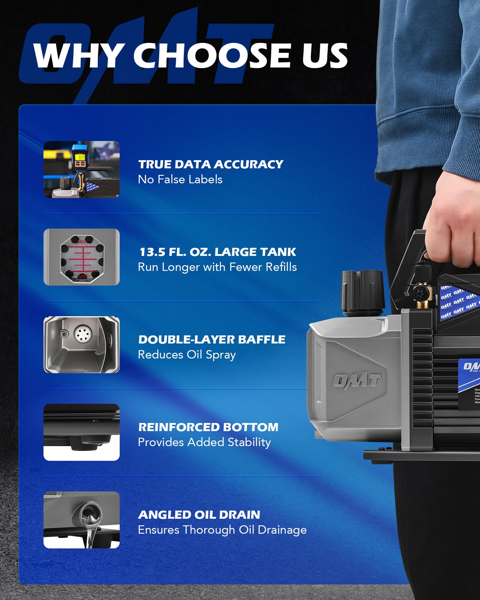 Orion Motor Tech label and spec plate highlighting safety and performance details