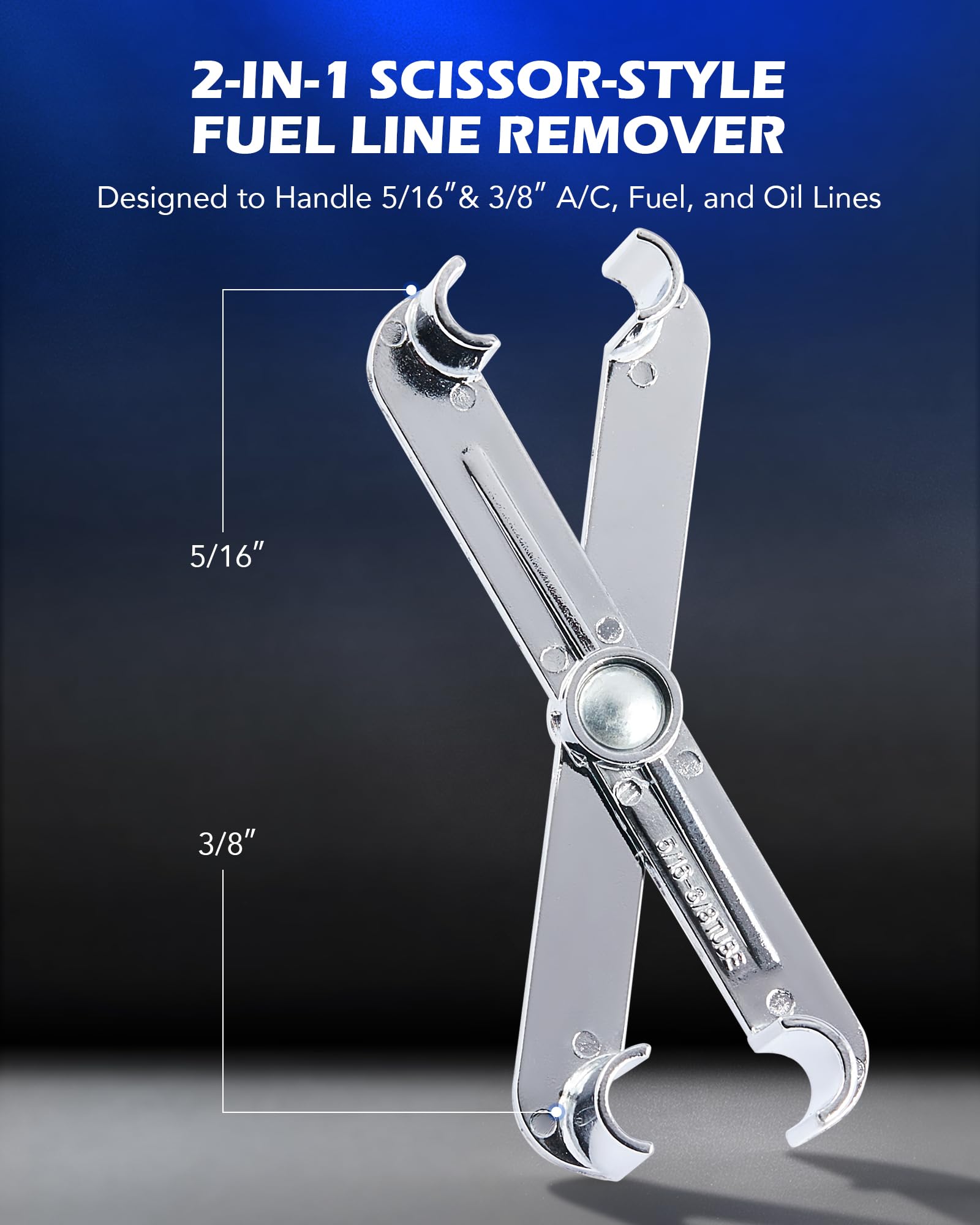 Orion Motor Tech specialty tool engaging GM truck fitting, preventing bent tubing