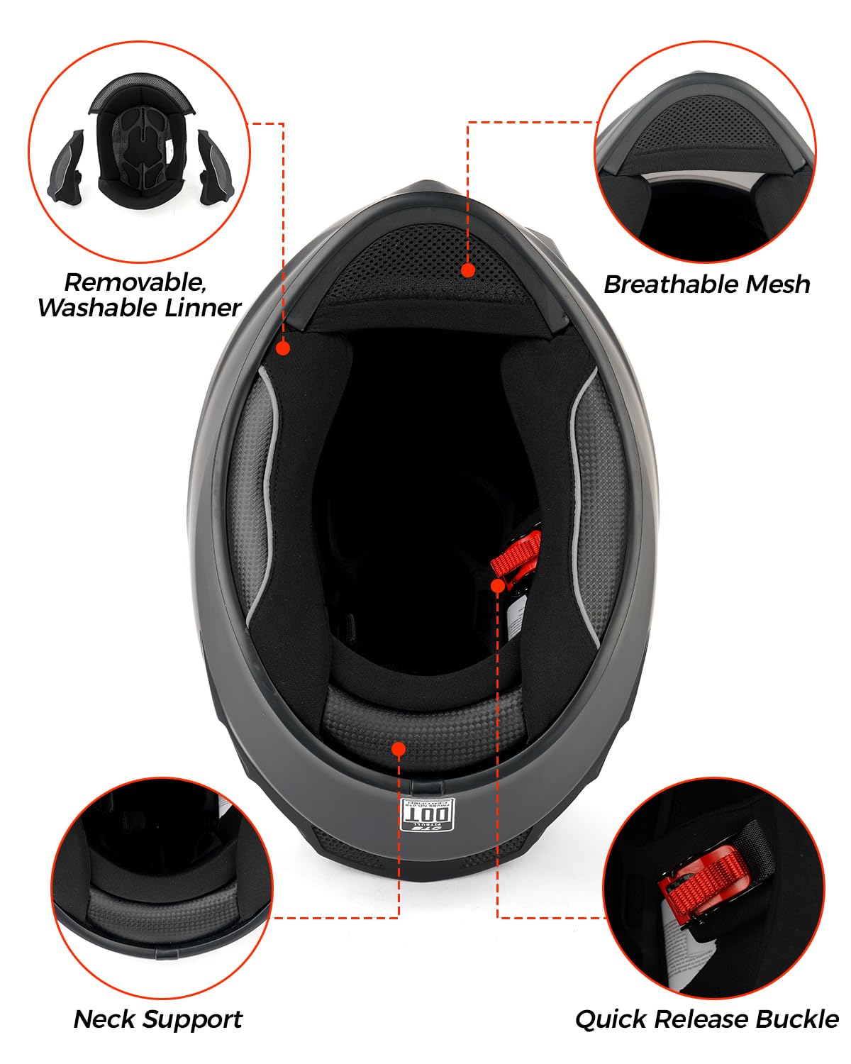 Orthrus helmet on chair showing size and scale for adult riders