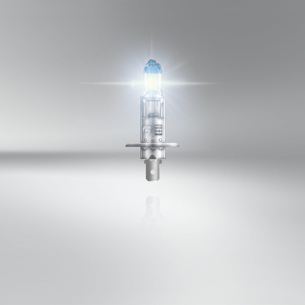 OSRAM in-vehicle beam comparison at night showing longer reach and improved visibility