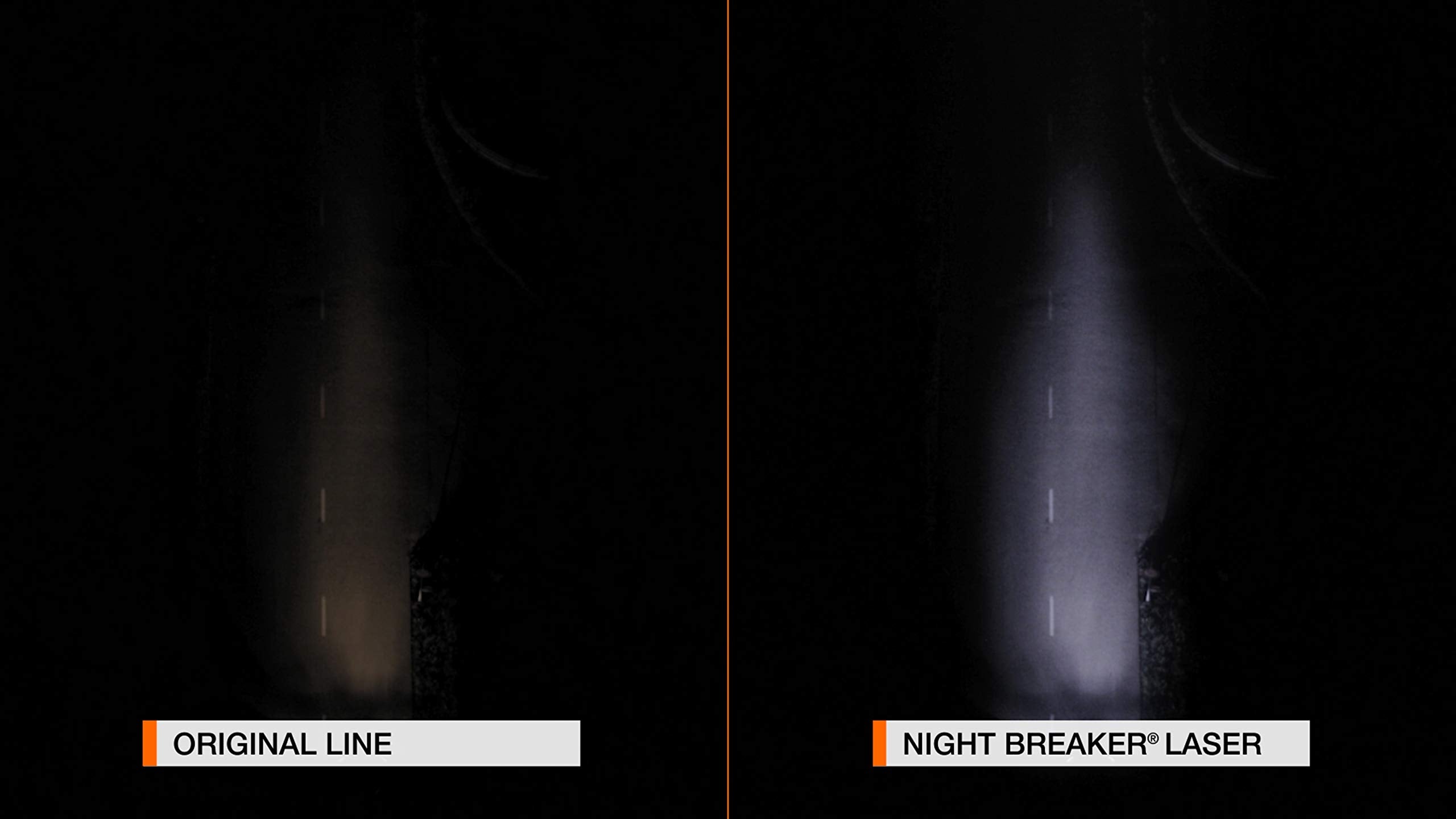 OSRAM NIGHT BREAKER LASER next to a hand for scale showing compact H11 fitment