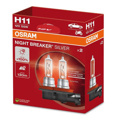 OSRAM Night Breaker Silver installed beam comparison demonstrating improved visibility