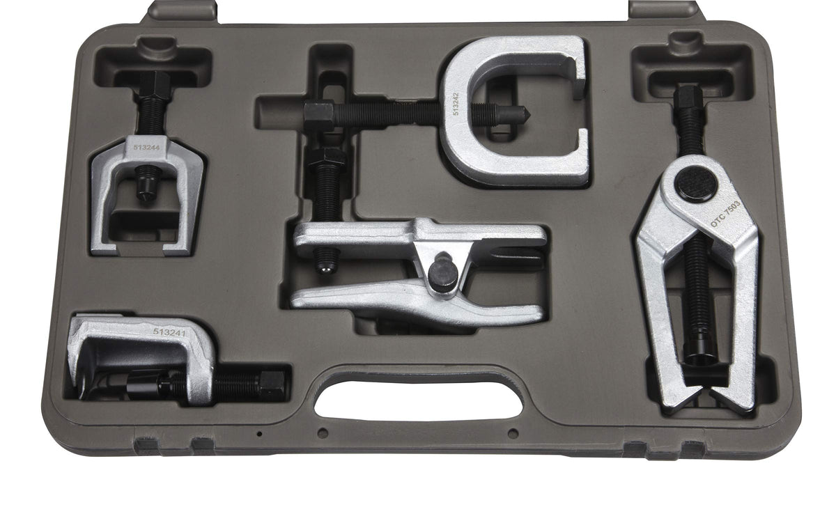 OTC 6295 front view showing case and five-piece kit, fast access for mechanics