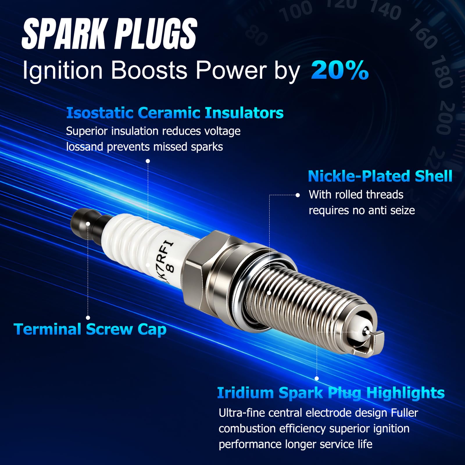 OTO-KAUTOPARTS spark plug electrode detail for longer service life