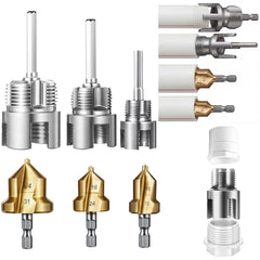 Otoolling front view of three-size threading tools showing compact kit for quick repairs