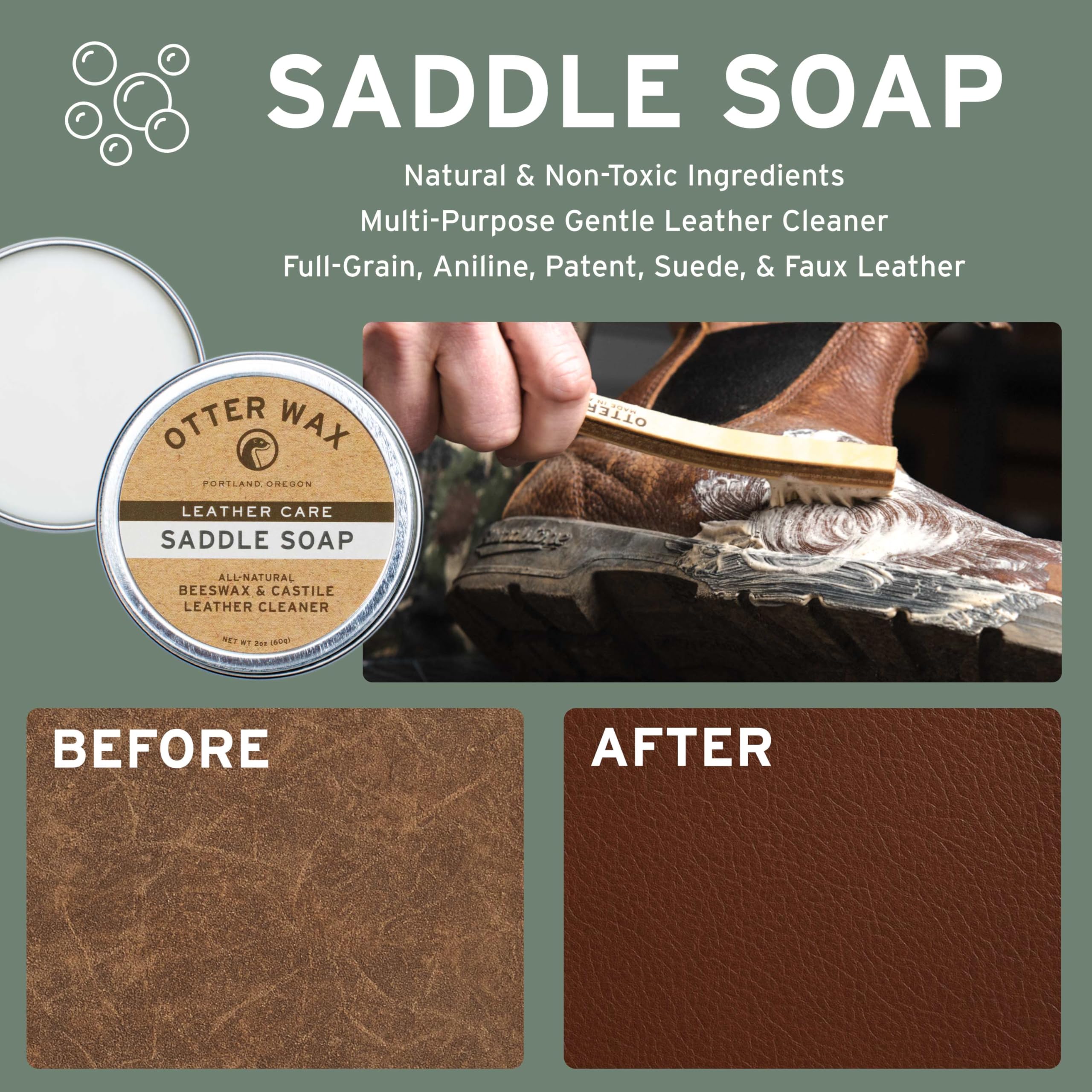 Otter Wax leather salve tin close-up highlighting concentrated conditioning