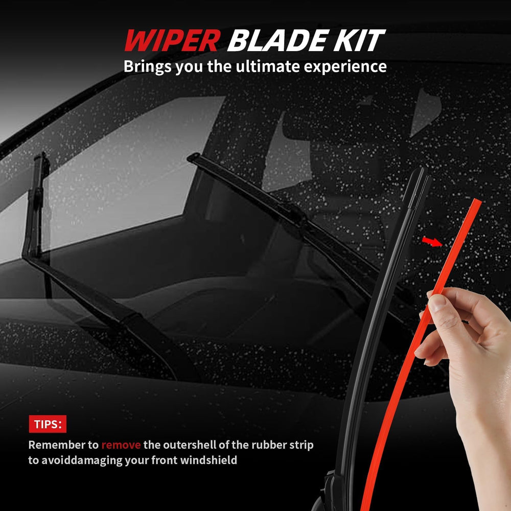 OTUAYAUTO blade installed on a Silverado windshield showing clear visibility benefit in use