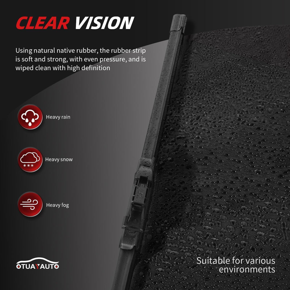 OTUAYAUTO blade beside a ruler for scale showing correct length and easy vehicle match