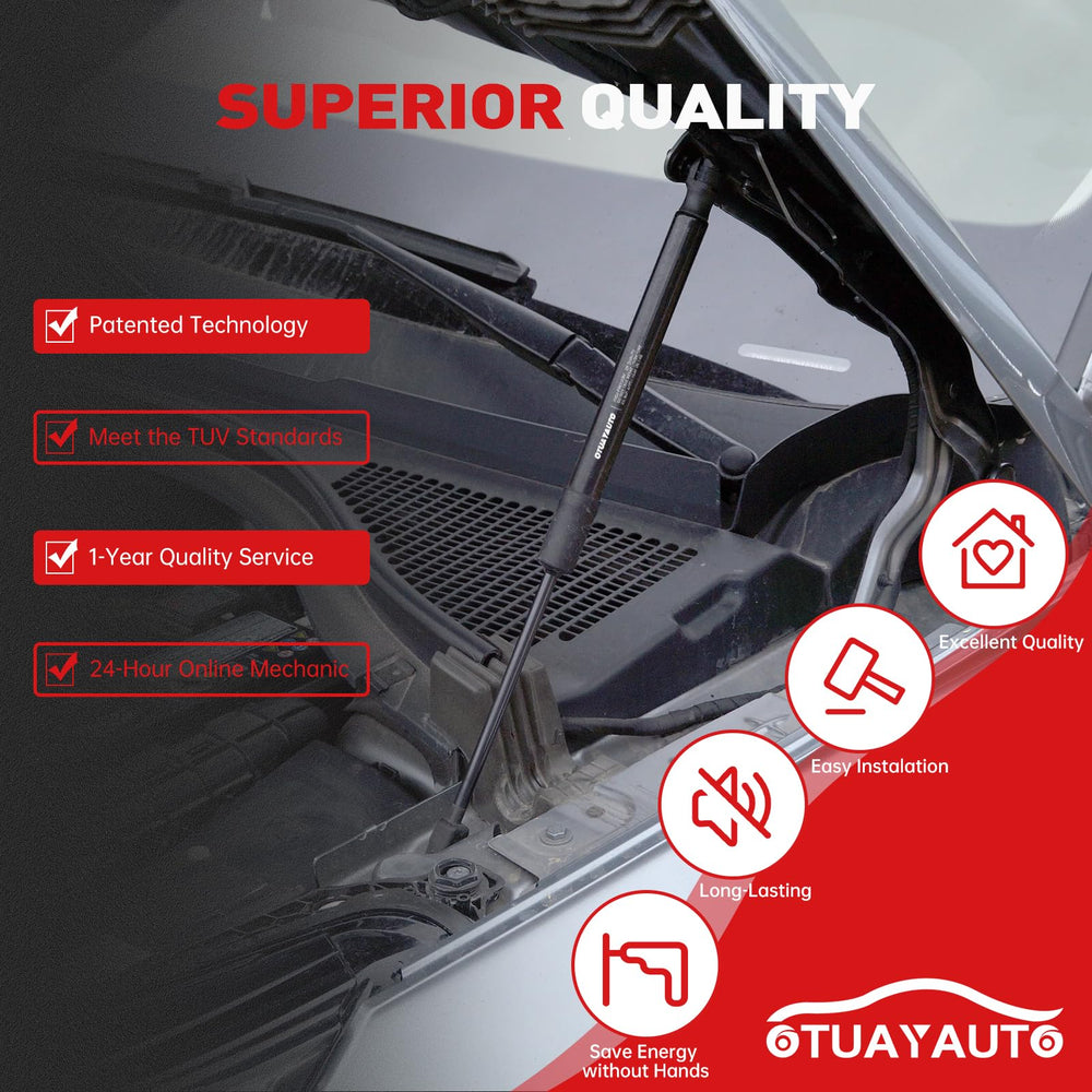 OTUAYAUTO strut next to ruler showing 19" extended and 11" compressed