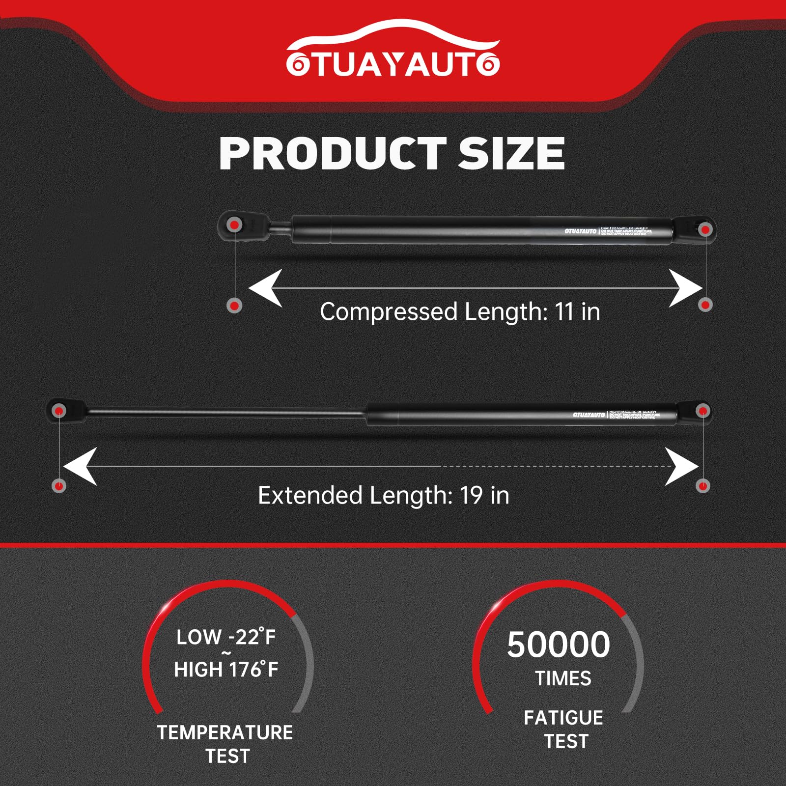 OTUAYAUTO mounting end detail showing secure clip and ball-stud fitment