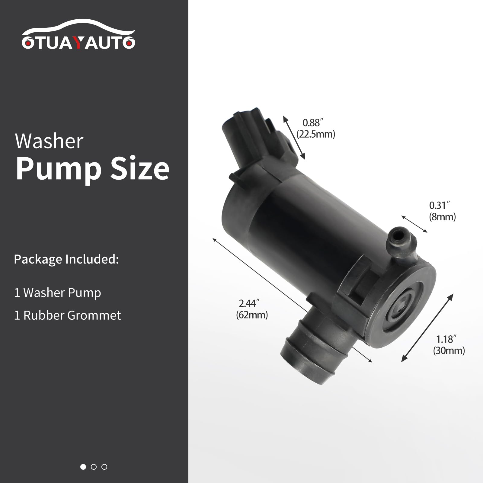 OTUAYAUTO pump with rubber grommet and electrical connector for secure fit