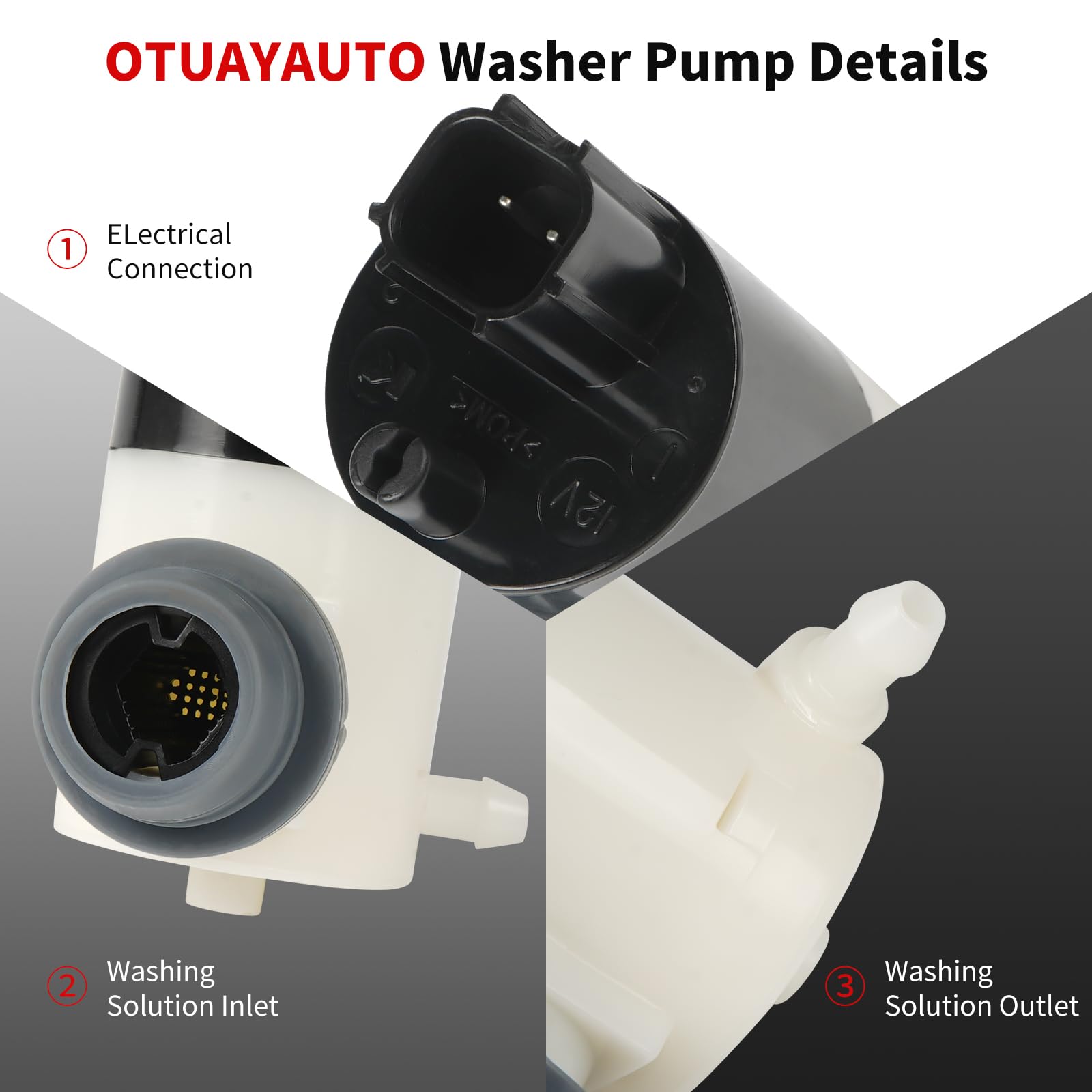 OTUAYAUTO pump next to ruler to show compact size for precise fit