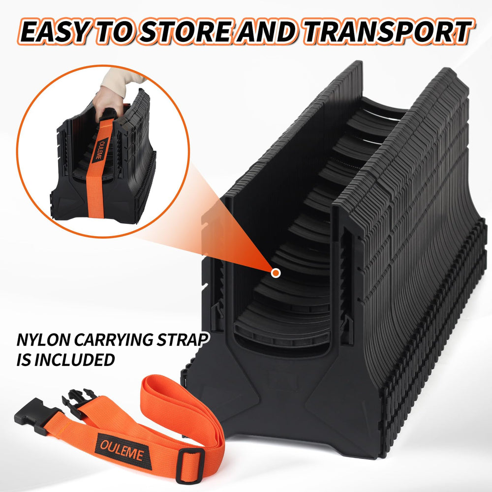 OULEME collapsed support next to a water bottle illustrating compact storage benefit