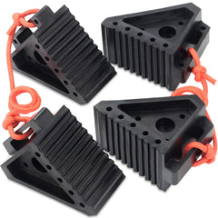 OULEME wheel chock front view showing set and durable construction benefit