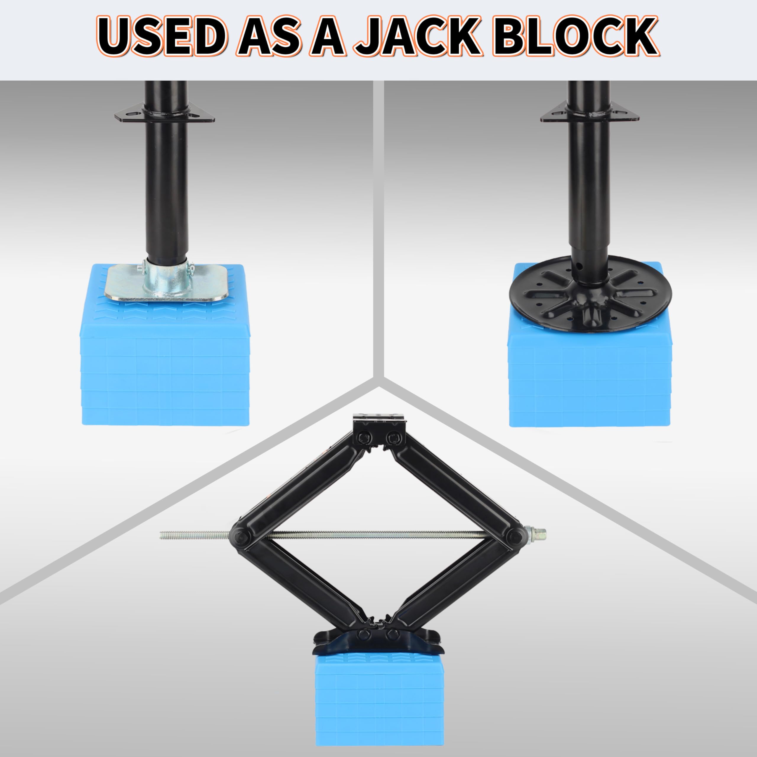 OULEME blocks in use at campsite providing safe, level RV setup