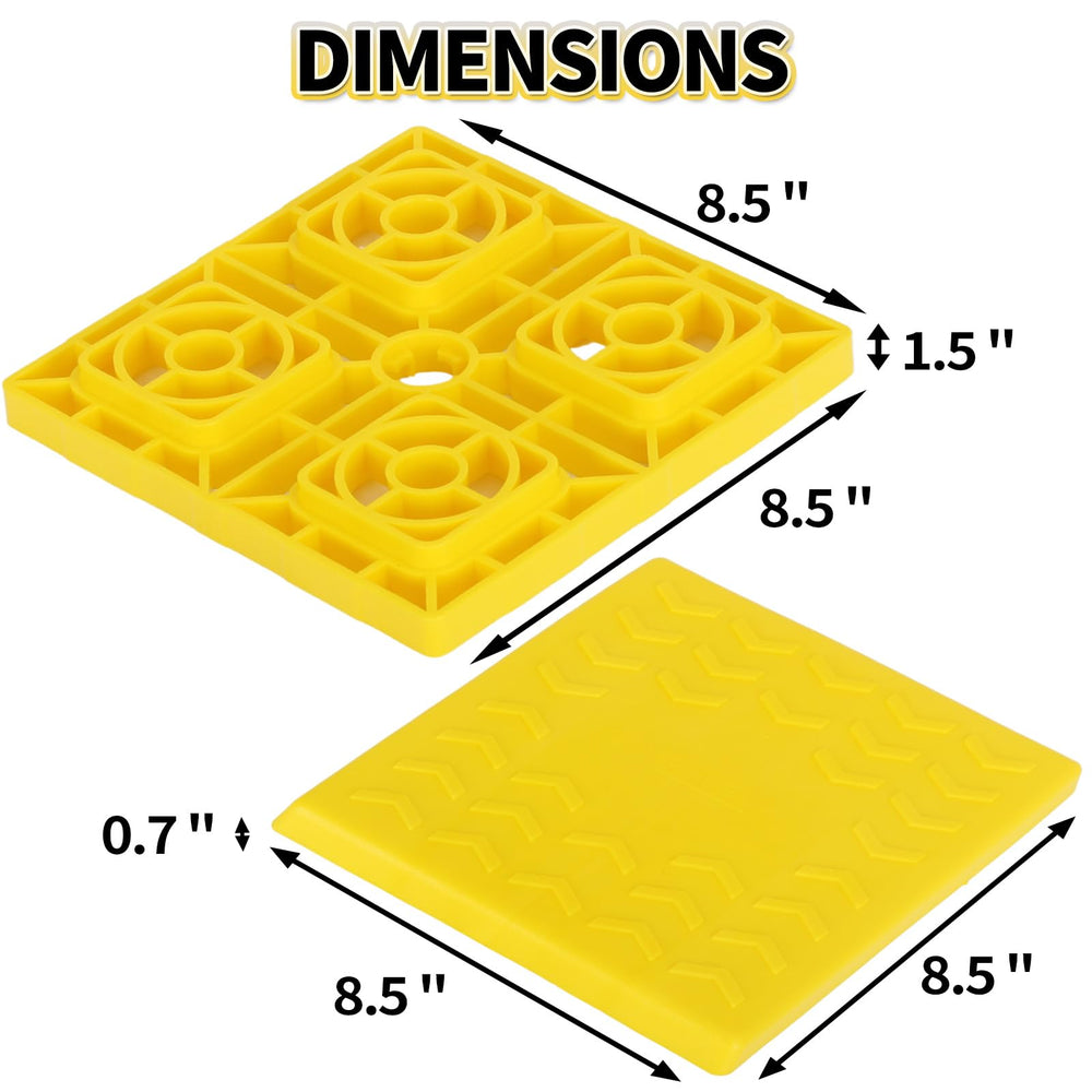 OULEME stacked leveling blocks under tire providing stable campsite leveling