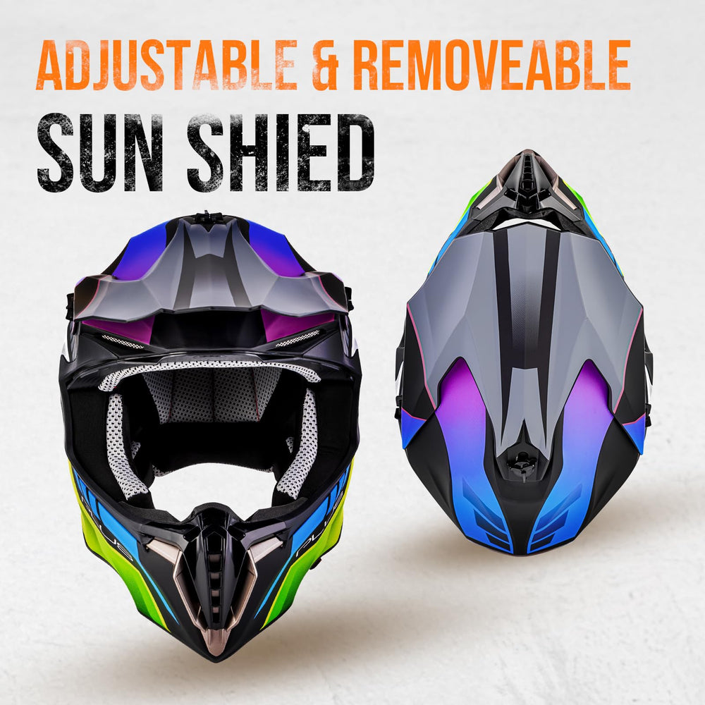 Oumurs side view with adjustable sun visor reducing glare for better vision