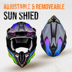 Oumurs side view with adjustable sun visor reducing glare for better vision