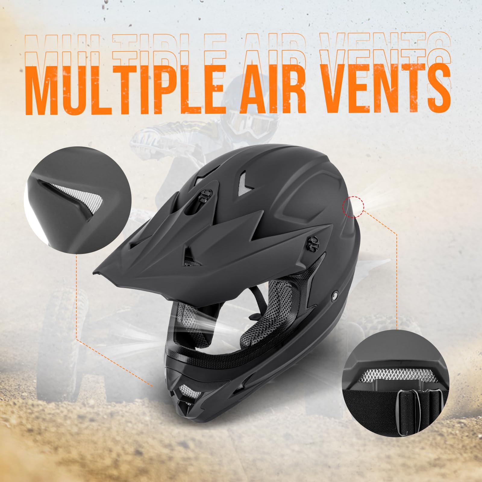 Oumurs helmet visor adjustment detail demonstrating sun control and comfort benefit