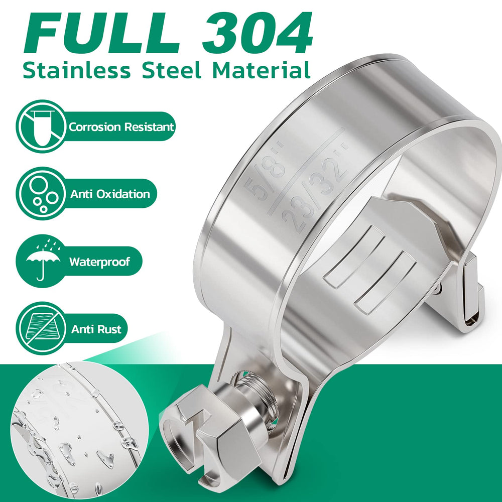 OURU clamps installed on a fuel line demonstrating secure 360-degree seal