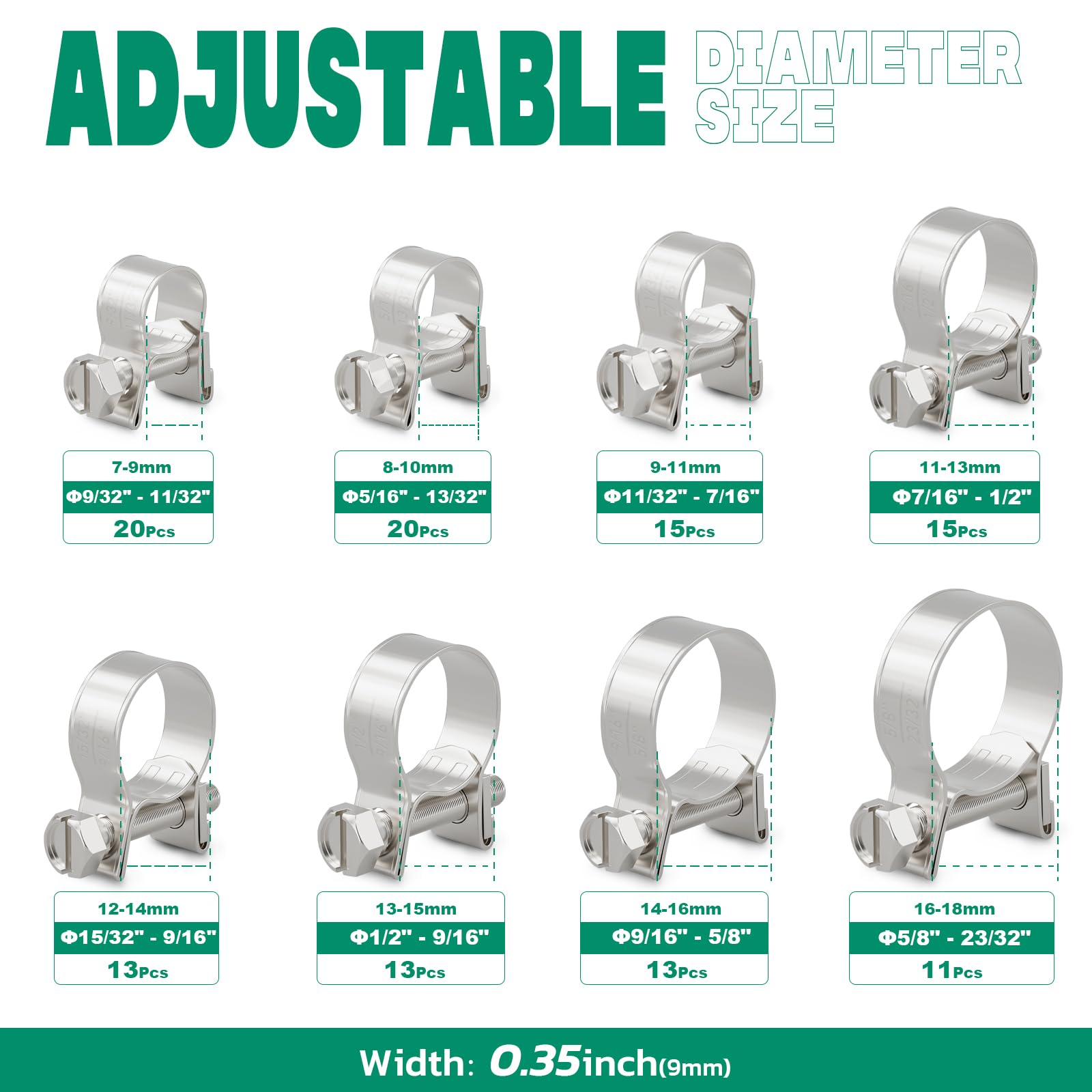 OURU close-up of smooth 304 stainless-steel strap showing corrosion resistance