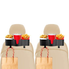 OUSHASAA front view installed on headrest shows stable drink access