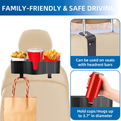 OUSHASAA hook options and installation on headrest posts demonstrating easy setup
