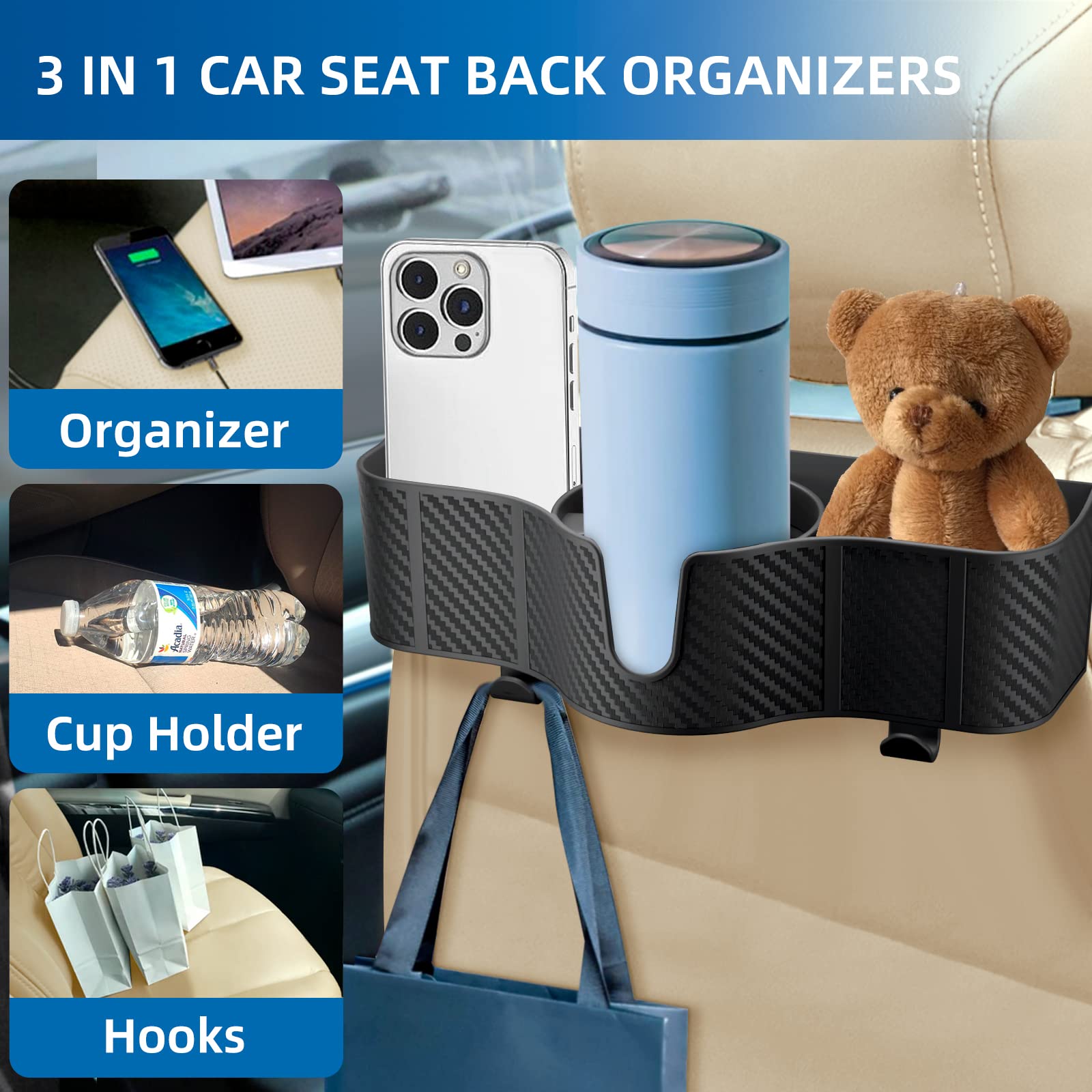 OUSHASAA storage box with snacks and sunglasses showing quick-access convenience