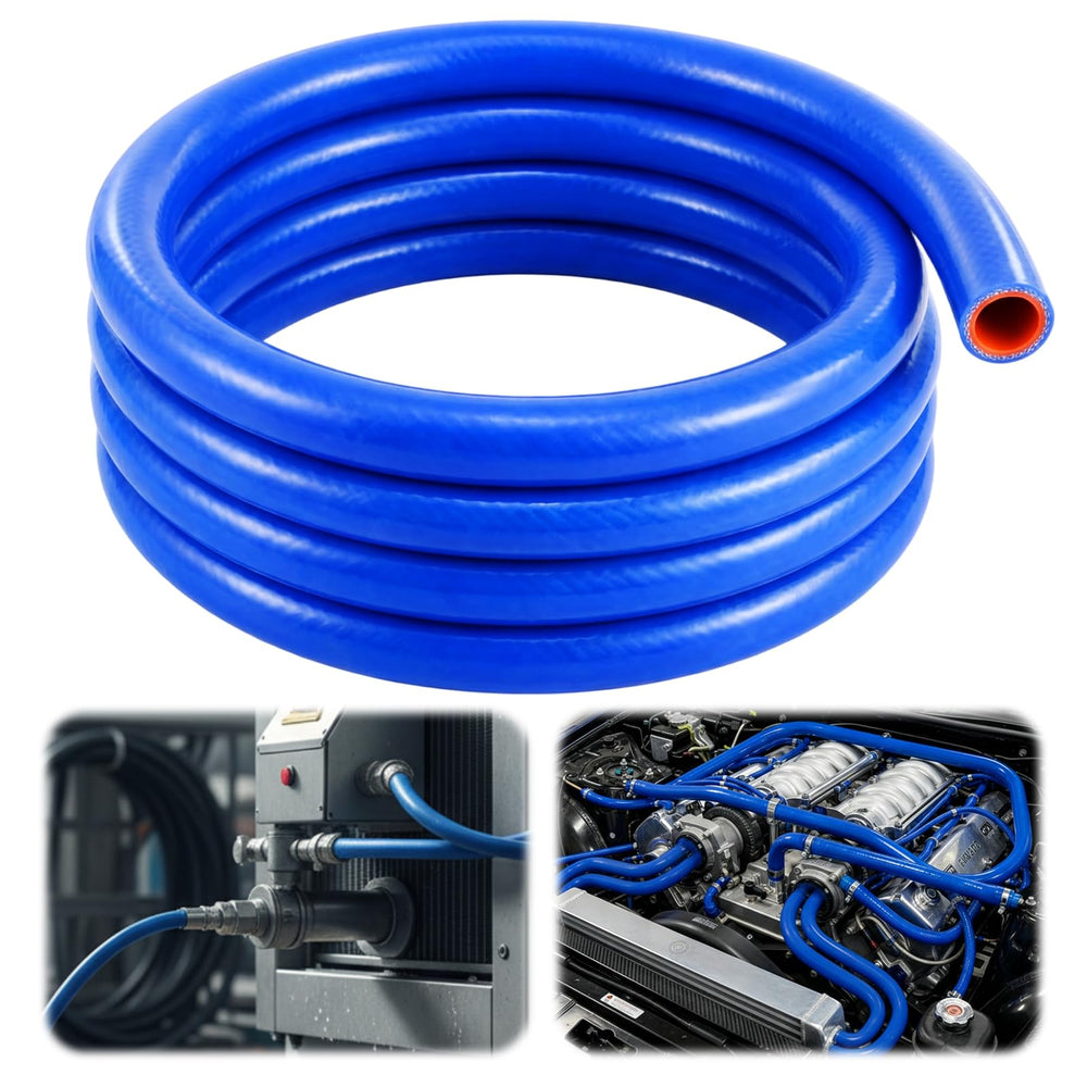 Outus blue silicone hose front view shows color and coil, durable coolant solution