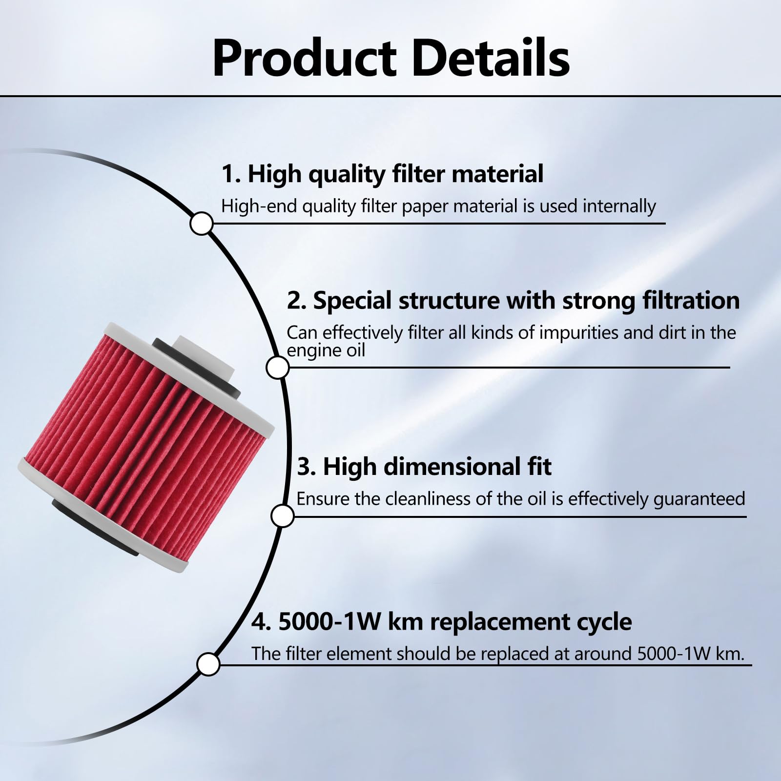 OuYi filters assembled beside Yamaha manual illustrating correct fitment benefit