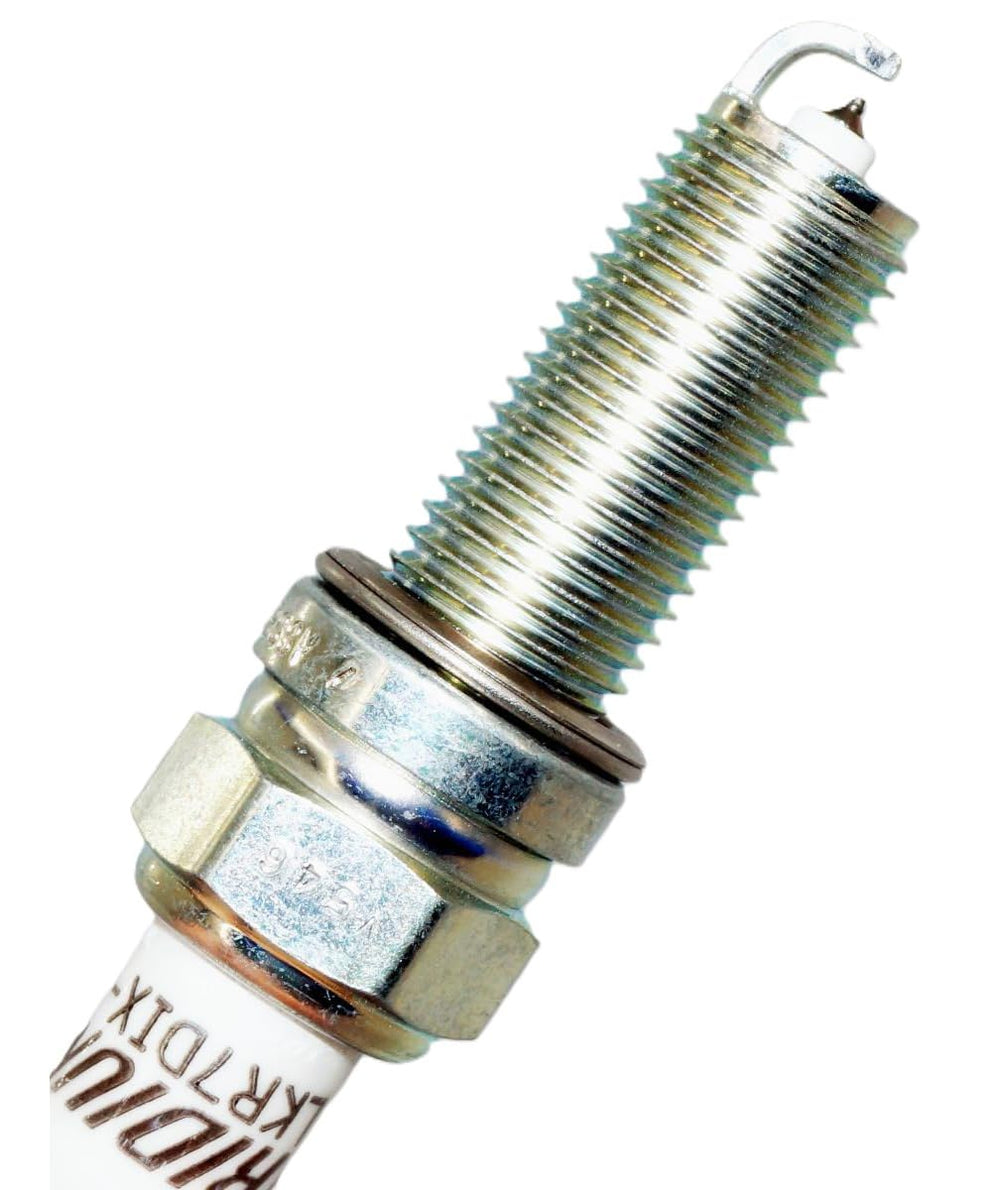 OVERSTOCKDIRECT close-up of iridium tip emphasizing precise spark and longer life