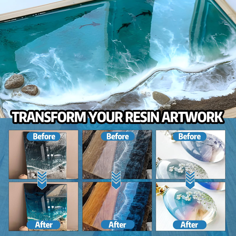 OverZyn polishing in use on resin jewelry for restored clarity