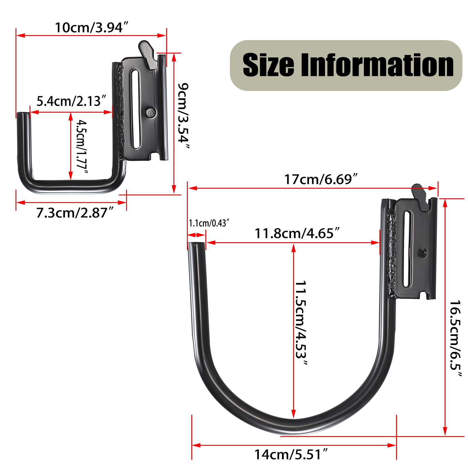 OwnMy size comparison of 2 inch and 4 inch hooks showing fit options