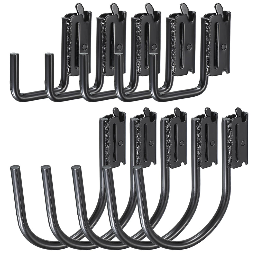 OwnMy front view of 10PCS E Track J Hooks showing full set for quick storage