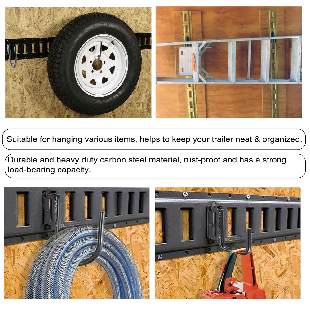 OwnMy hooks holding tools and hoses showing organized space benefit