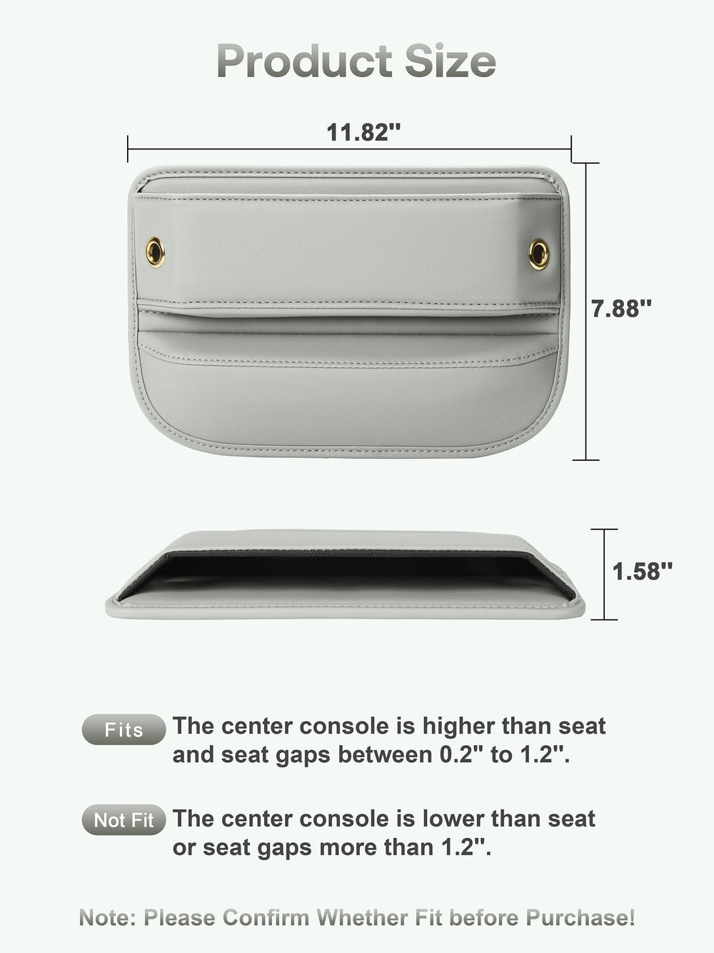 Owntow size comparison with ruler demonstrating universal fit benefit