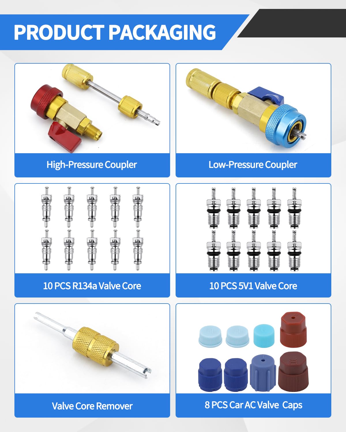 OXDFK low-pressure blue quick connector detail illustrating precise fit and fast attachment