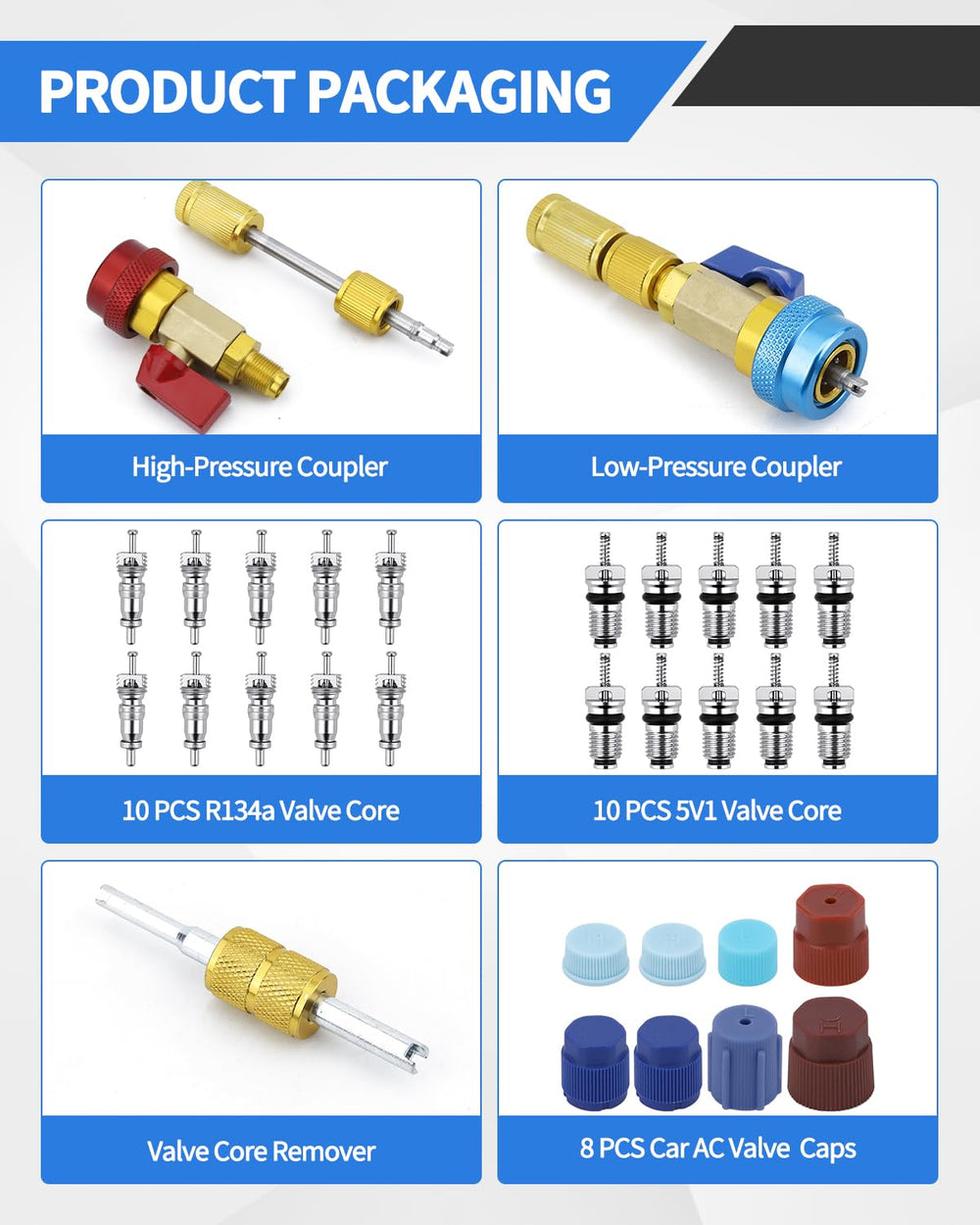 OXDFK low-pressure blue quick connector detail illustrating precise fit and fast attachment