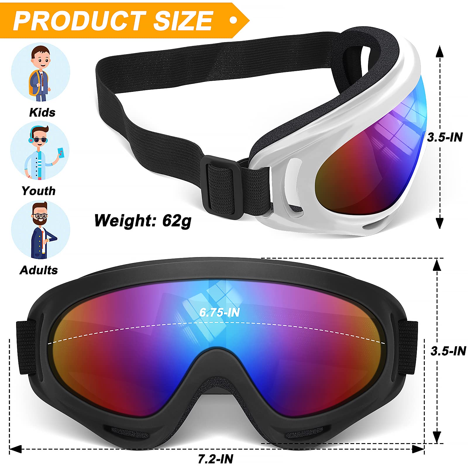 OXG close-up of shatter-resistant PC lens highlighting clear vision and UV protection