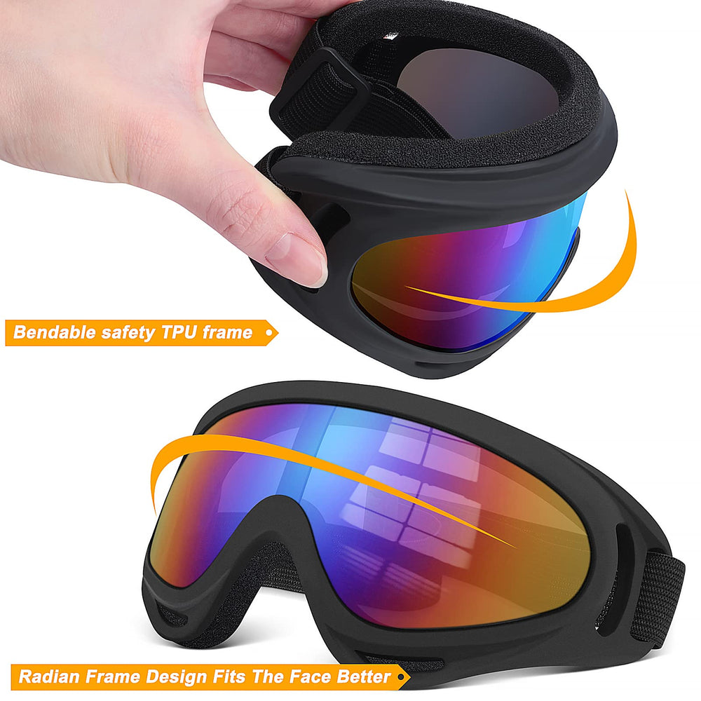 OXG goggles mounted on motorcycle helmet demonstrating protective fit